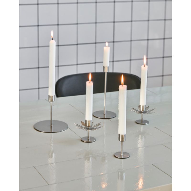 Snowflake lysestake silver finish